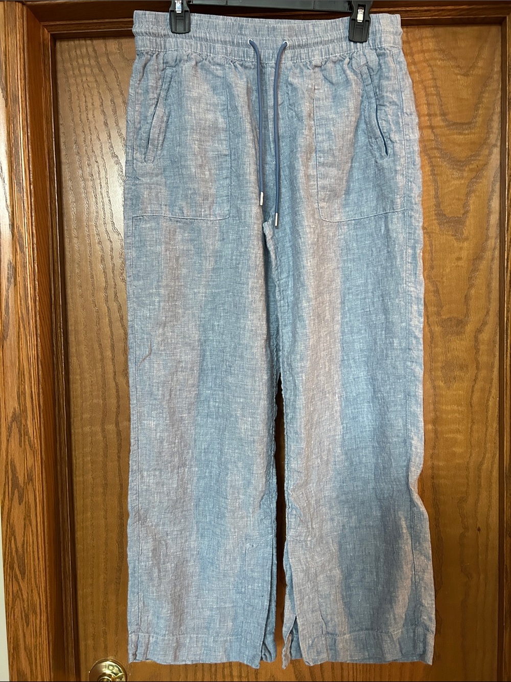 Athleta Women's Retreat Linen Wide Leg Pants- light Blue Size 8